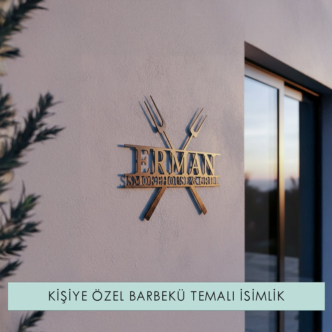 Kişiye Özel Barbekü Temalı Metal İsimlik - morimora.com