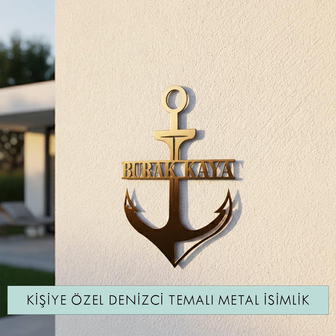 Kişiye Özel Denizci Temalı Metal İsimlik - morimora.com