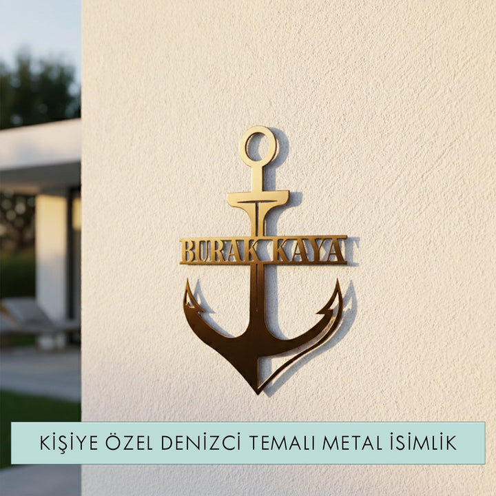 Kişiye Özel Denizci Temalı Metal İsimlik - morimora.com