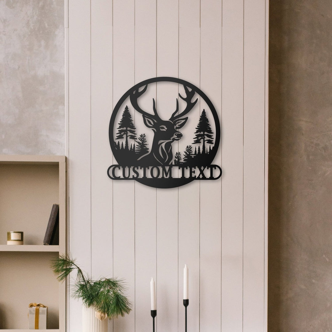 Kişiye Özel Geyik Temalı Metal İsimlik - morimora.com