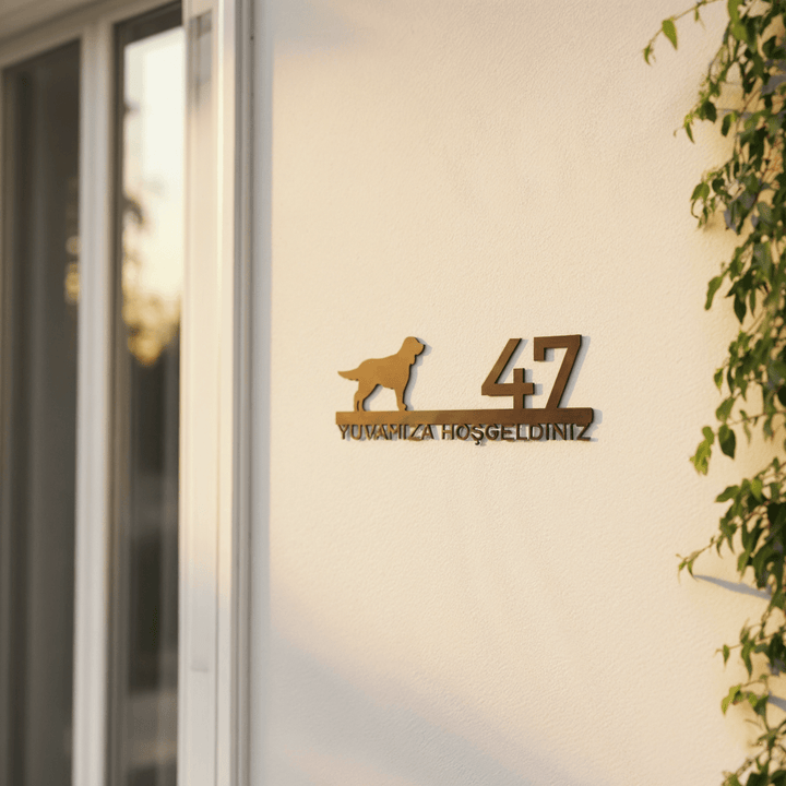 Kişiye Özel Köpek Temalı Kapı İsimliği - Set-2 - morimora.com