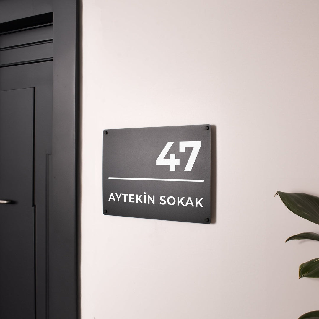 Kişiye Özel Metal Adres Tabelası - UV BASKI - morimora.com
