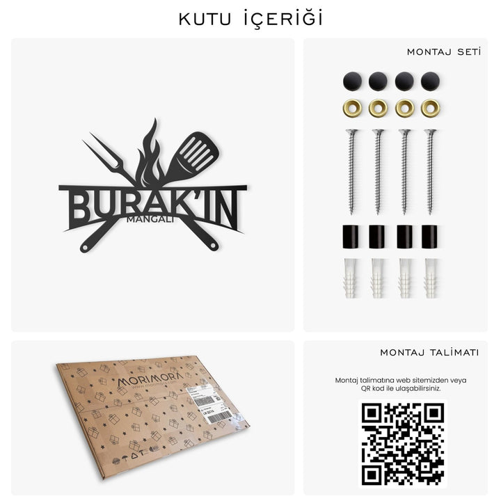 Kişiye Özel Metal Barbekü İsimliği - morimora.com