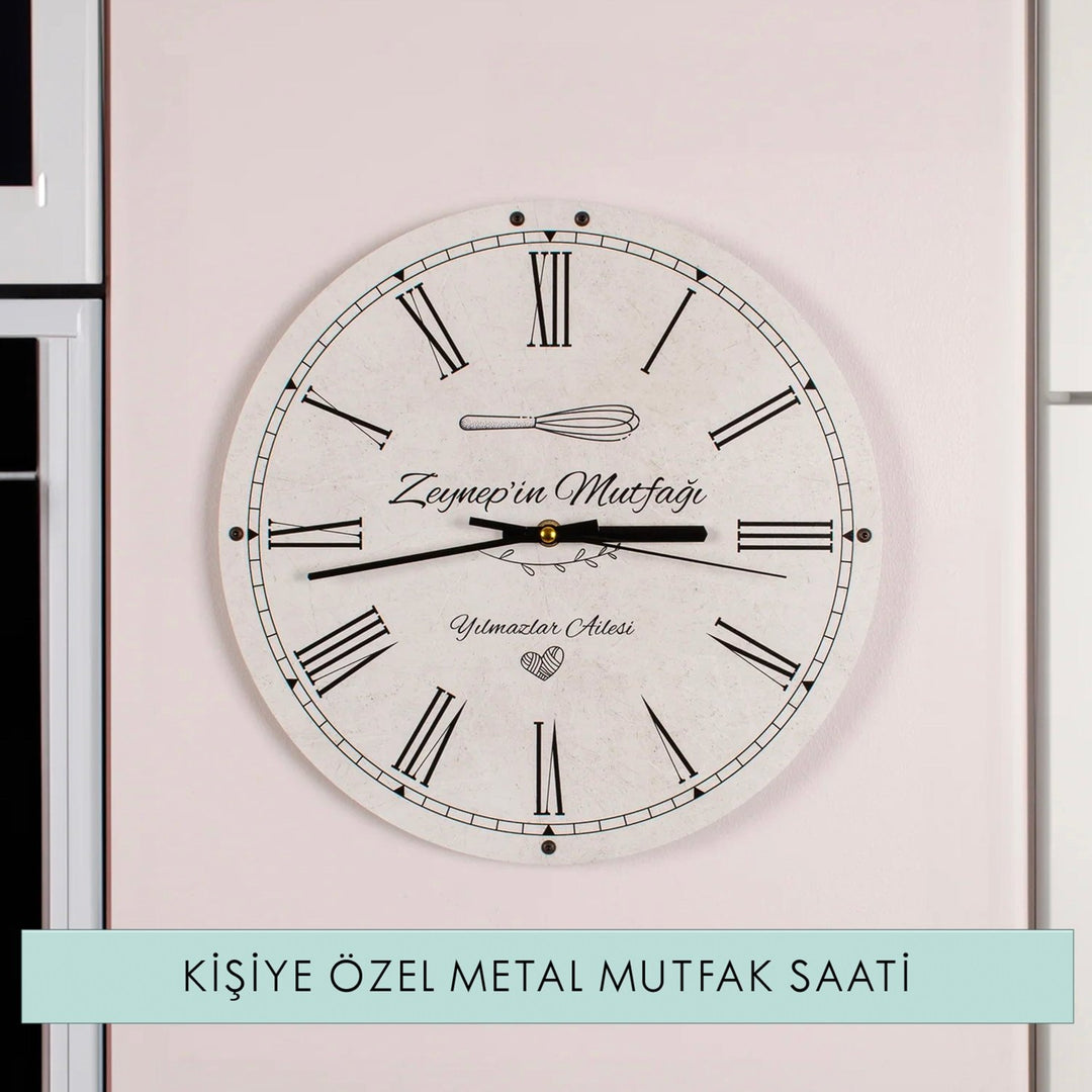 Kişiye Özel Metal Mutfak Saati - morimora.com