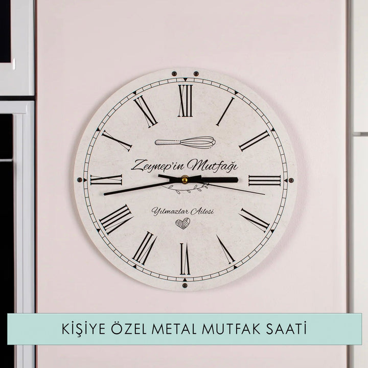 Kişiye Özel Metal Mutfak Saati - morimora.com