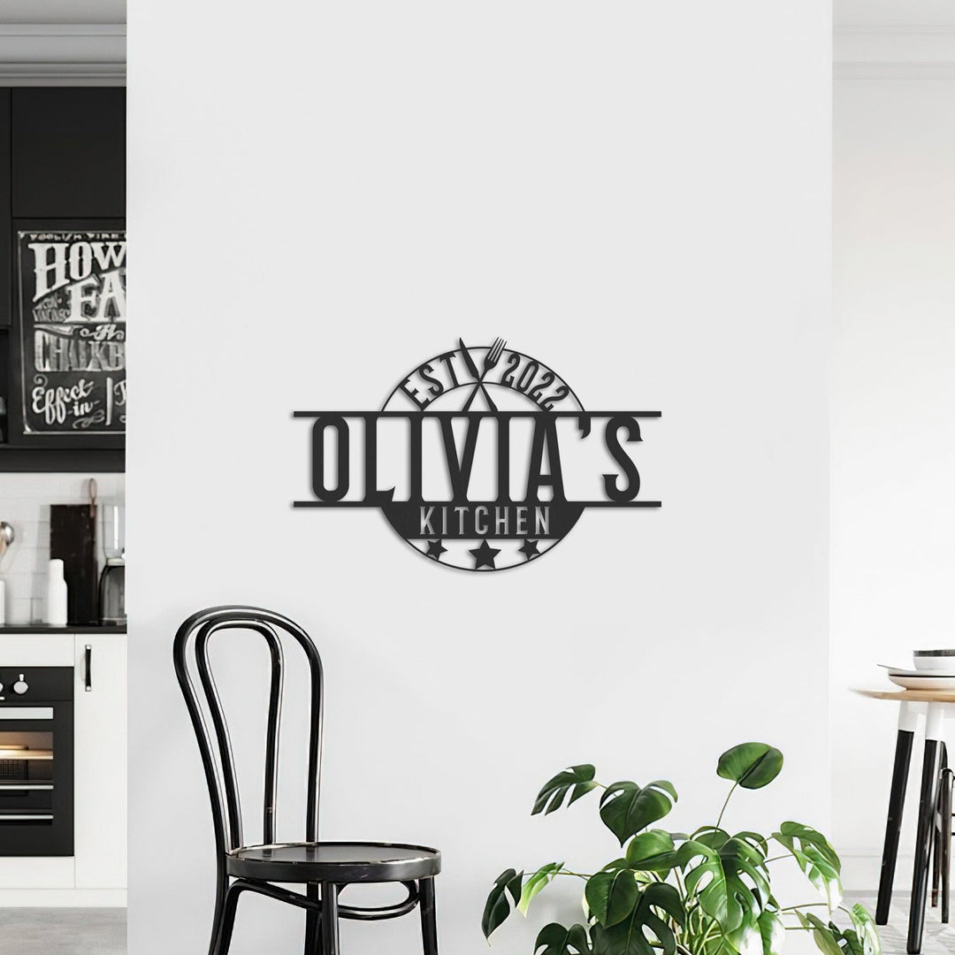 Kişiye Özel Metal Retro Mutfak İsimliği - morimora.com