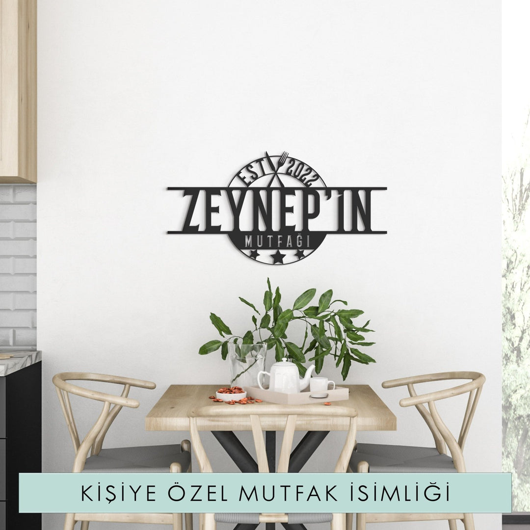 Kişiye Özel Metal Retro Mutfak İsimliği - morimora.com