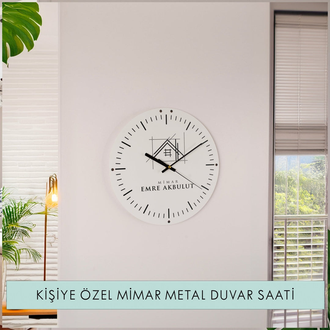 Kişiye Özel Mimar Metal Duvar Saati - morimora.com