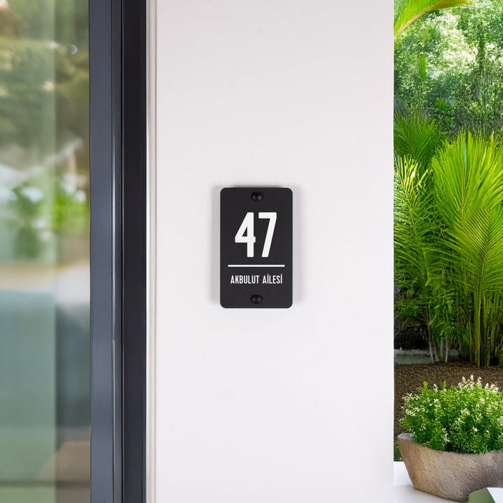 Kişiye Özel Minimalist Metal Adres Tabelası - morimora.com