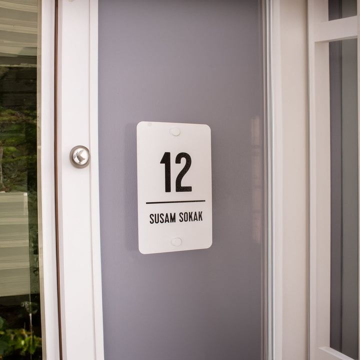 Kişiye Özel Minimalist Metal Adres Tabelası - morimora.com