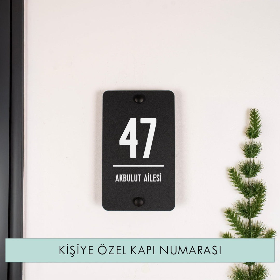 Kişiye Özel Minimalist Metal Adres Tabelası - morimora.com