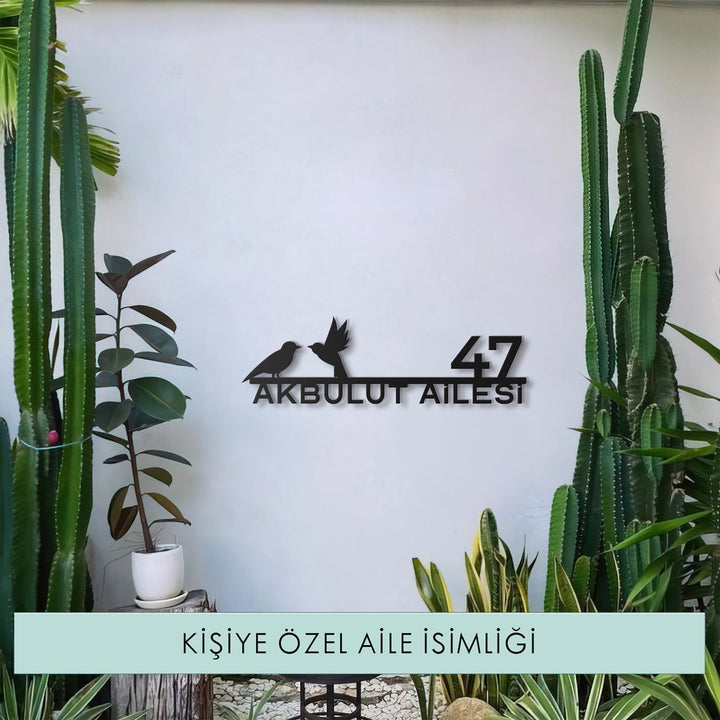 Kuş Figürlü Kişiselleştirilebilir Adres Tabelası - morimora.com