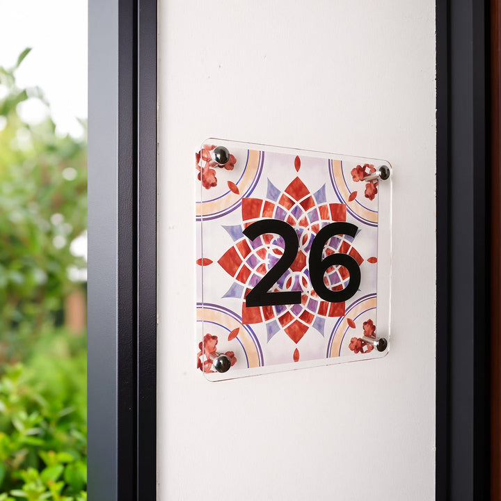 Mandala Çini Desenli Kapı İsimliği - morimora.com