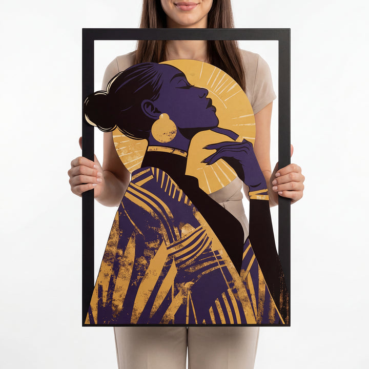 Kadın Silüeti Renkli Metal Tablo