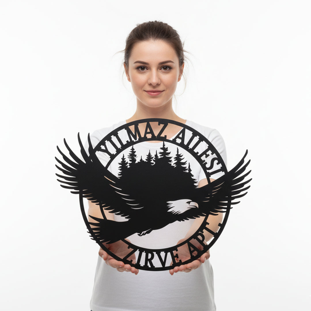 Kişiye Özel Kartal Temalı Metal İsimlik