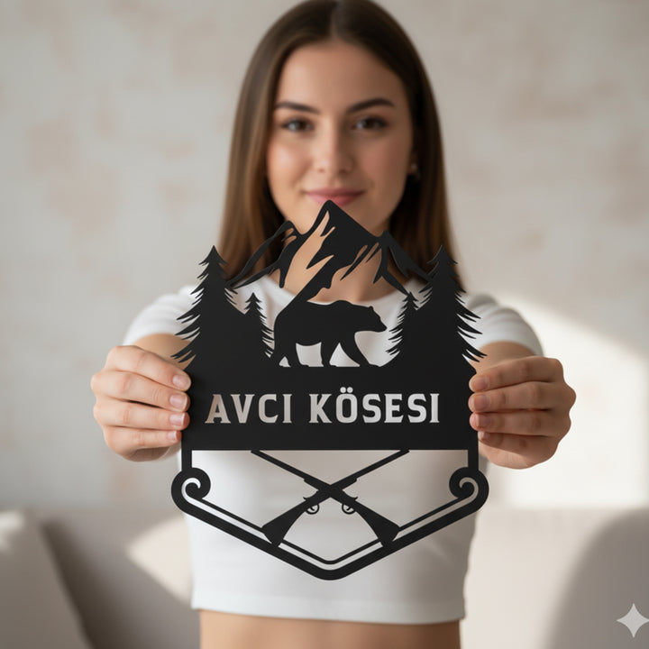 Avcılık Temalı Kişiselleştirilebilir Monogram
