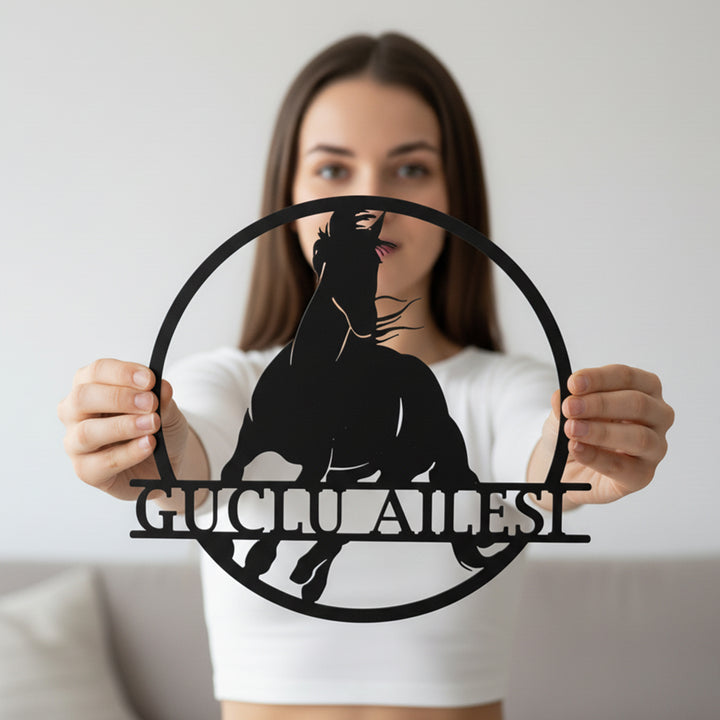 Kişiye Özel At Temalı Metal İsimlik