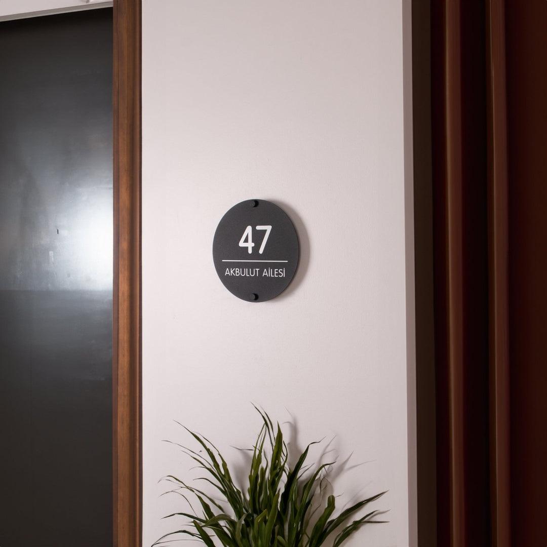 Modern Metal Daire Kapı Numarası Tabelası - morimora.com