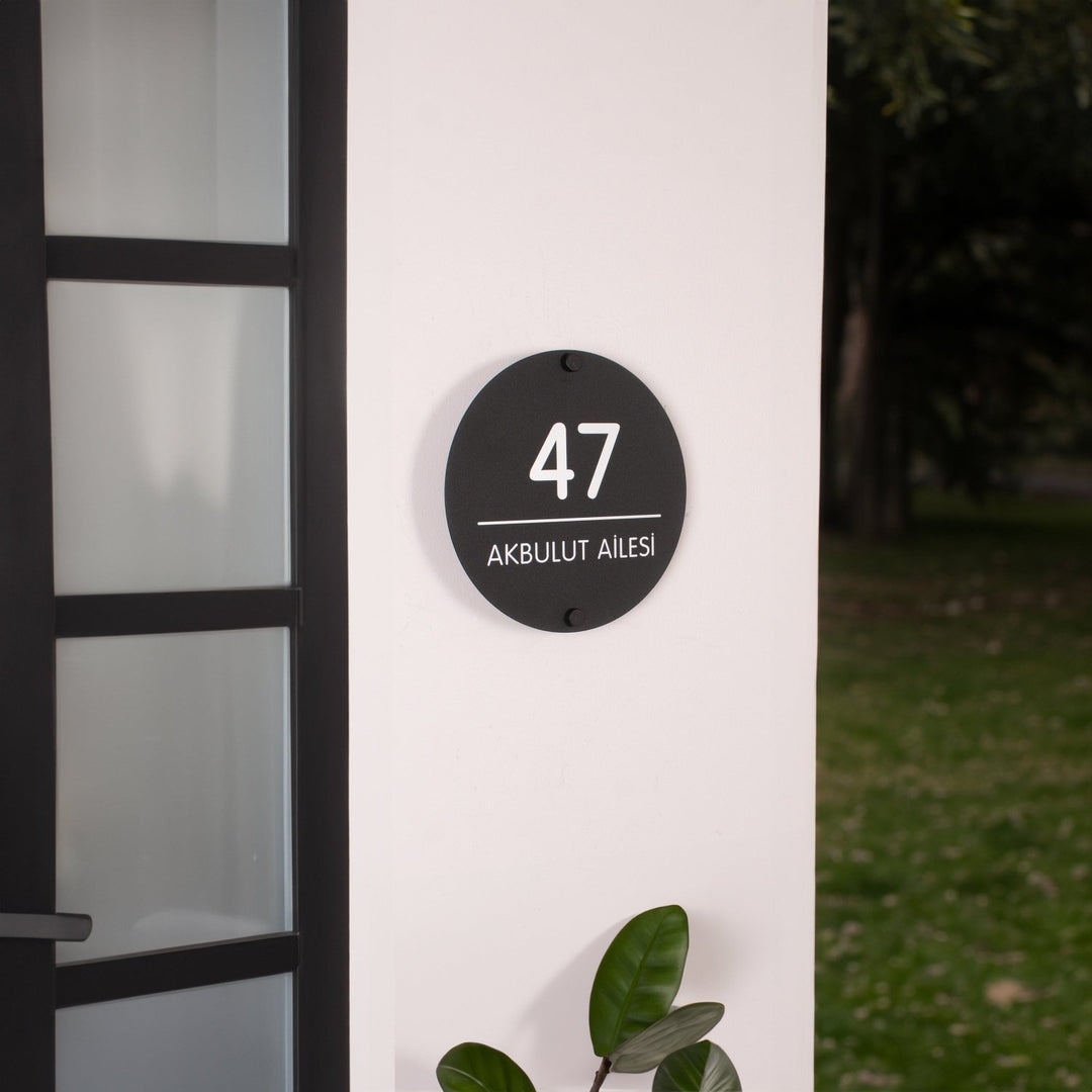 Modern Metal Daire Kapı Numarası Tabelası - morimora.com