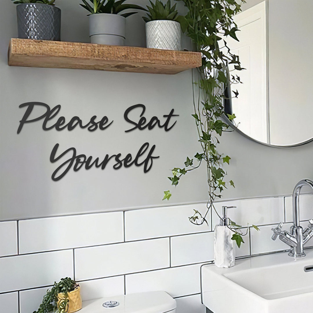 Please Seat Yourself Metal Duvar Yazısı - morimora.com