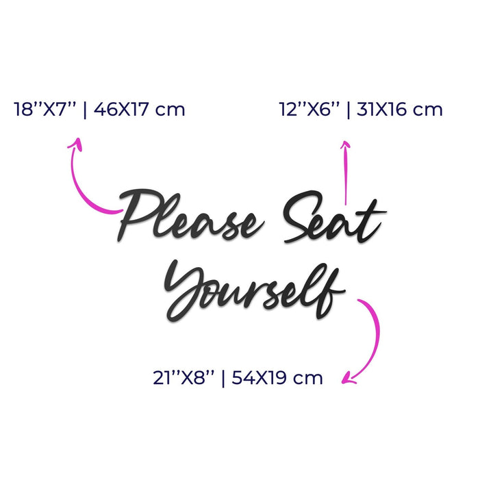Please Seat Yourself Metal Duvar Yazısı - morimora.com