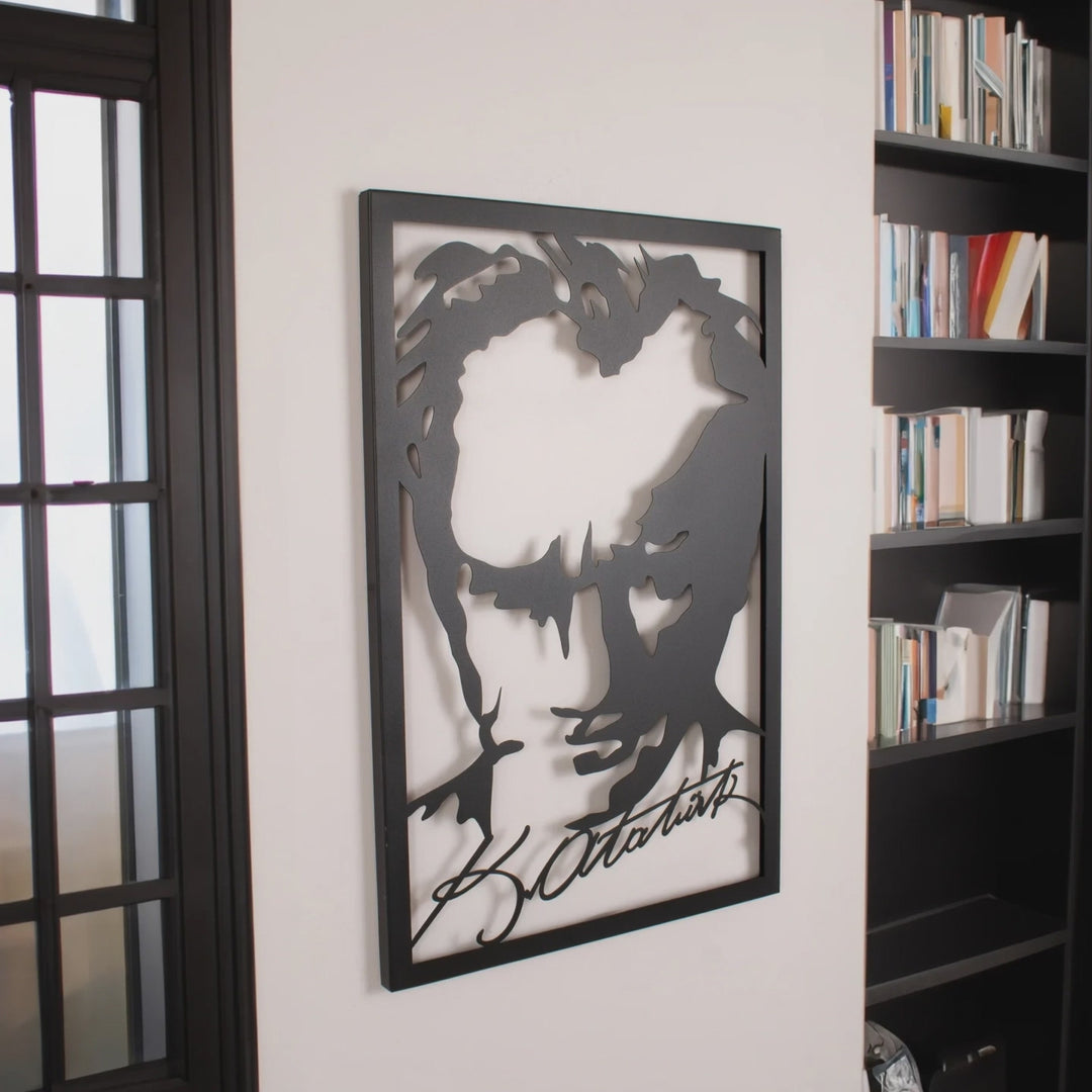 Atatürk Silüeti Metal Duvar Tablosu