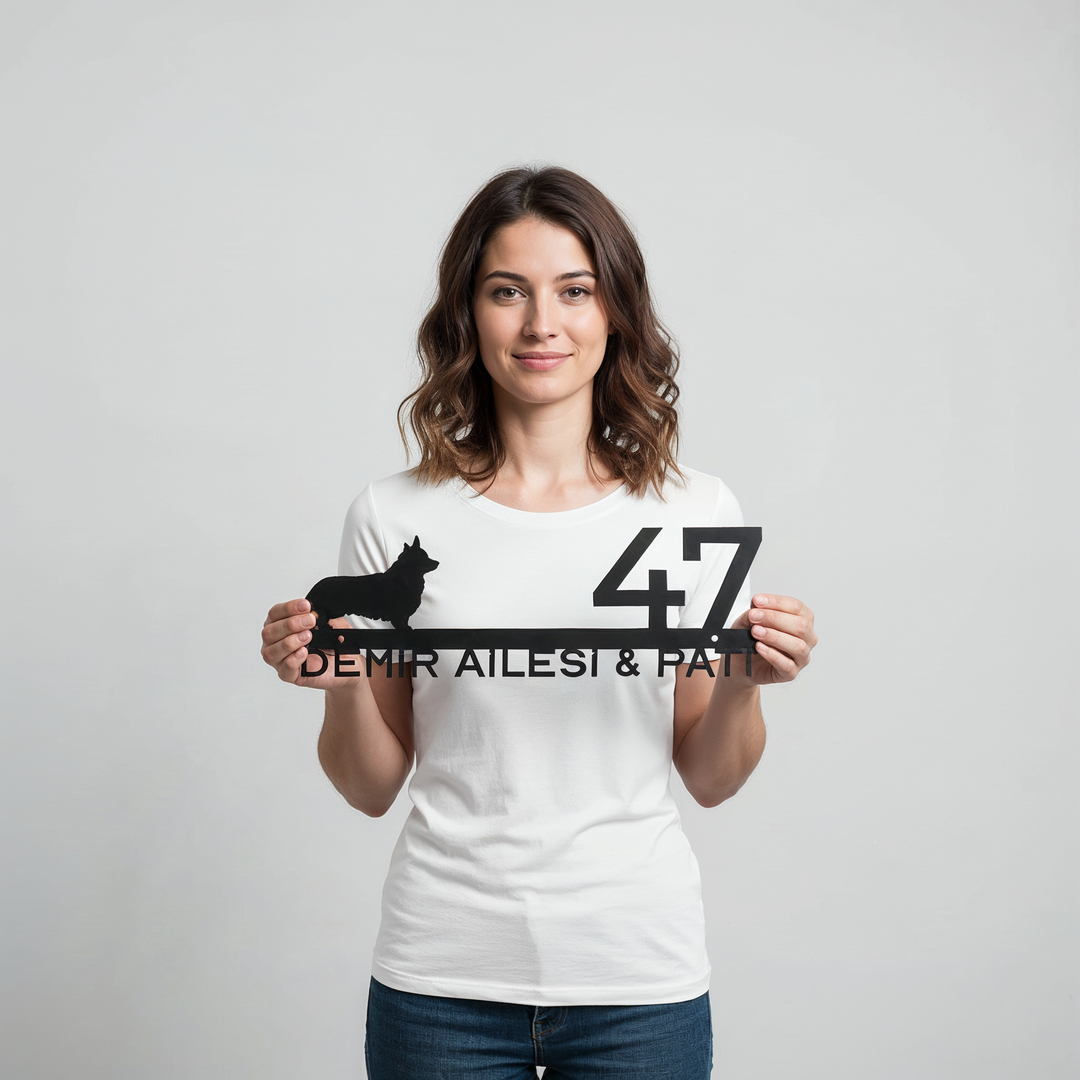 Kişiye Özel Köpek Temalı Kapı İsimliği - Set-4