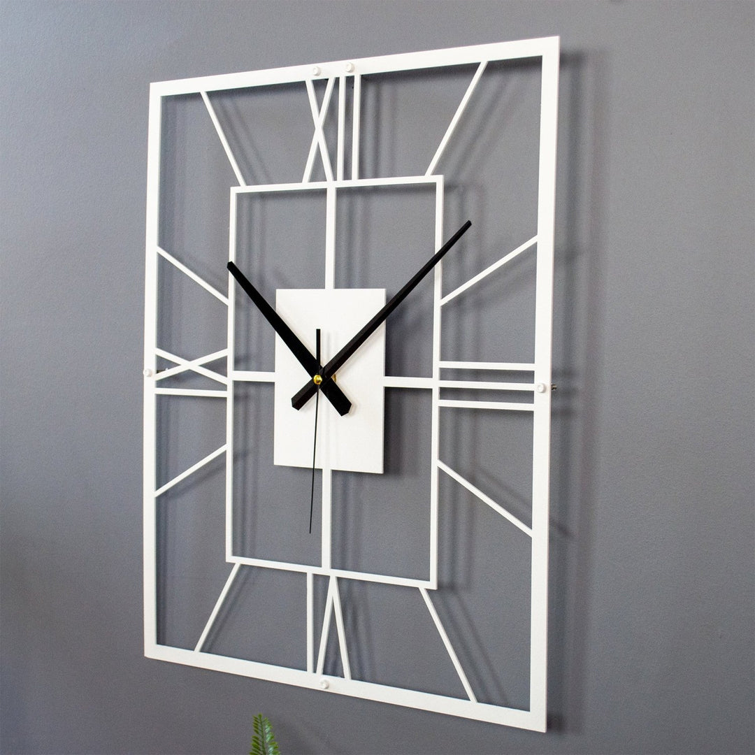 Roman Rectangle Metal Duvar Saati - morimora.com