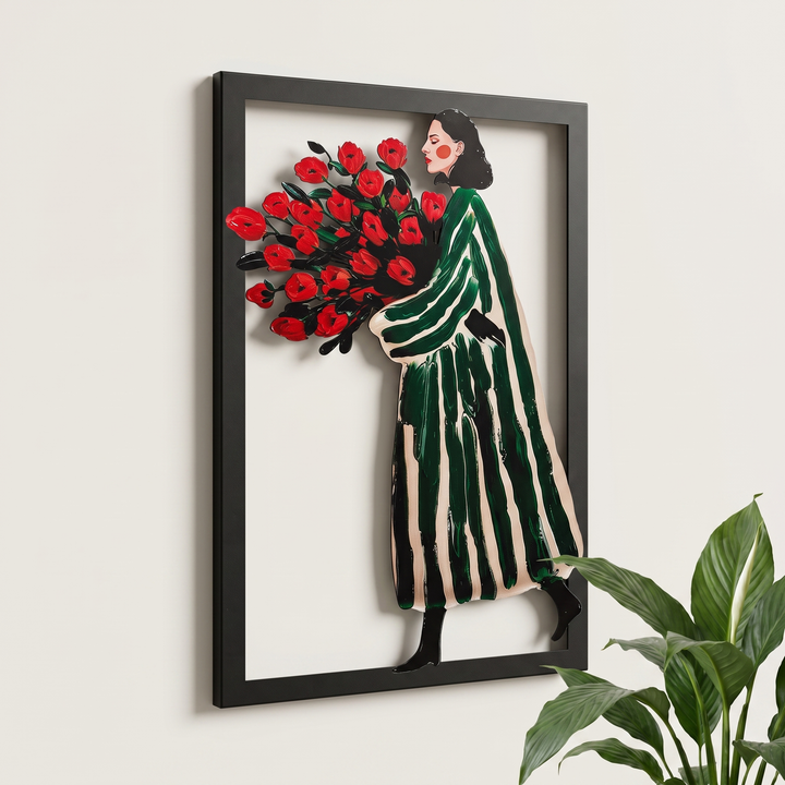 Rose Lady Metal Tablo
