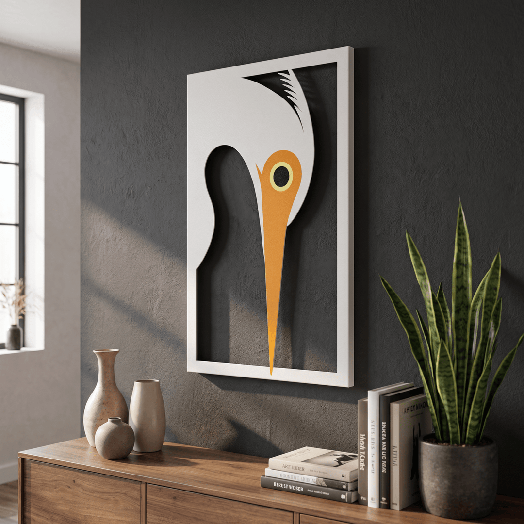 Turna Kuşu Metal Tablo - morimora.com