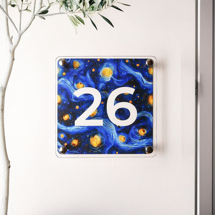 Van Gogh Starry Kapı İsimliği - morimora.com