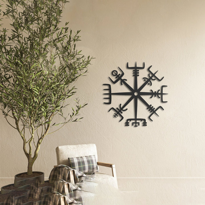 Viking Vegvisir Metal Duvar Tablosu - morimora.com