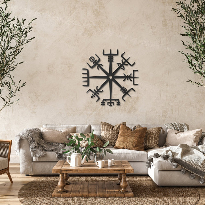 Viking Vegvisir Metal Duvar Tablosu - morimora.com