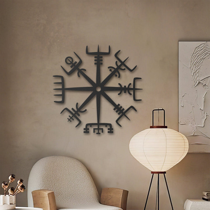 Viking Vegvisir Metal Duvar Tablosu - morimora.com