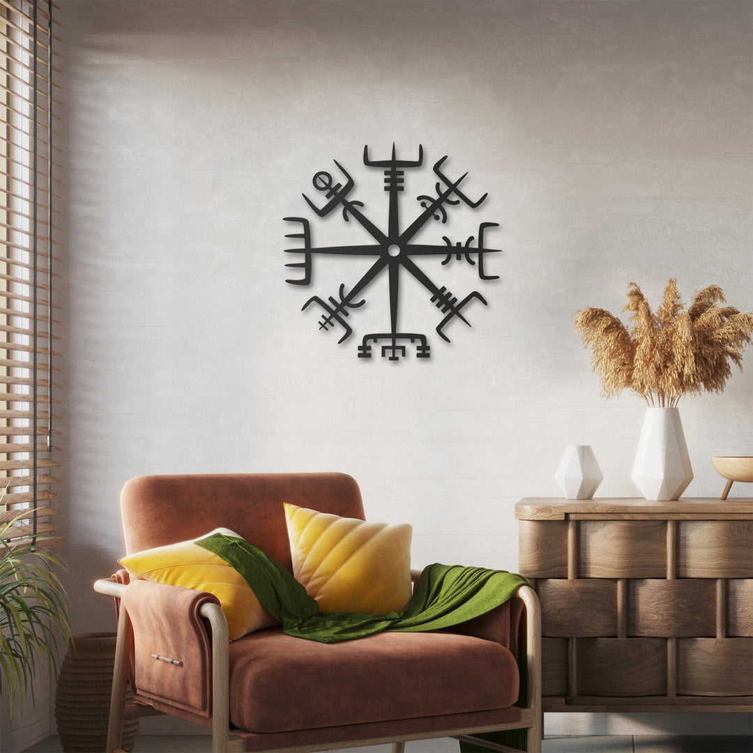 Viking Vegvisir Metal Duvar Tablosu - morimora.com