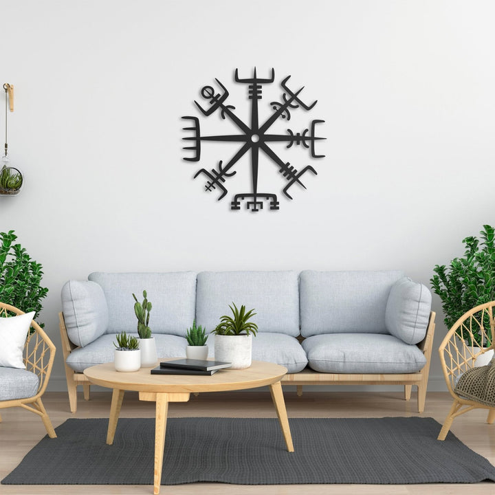 Viking Vegvisir Metal Duvar Tablosu - morimora.com